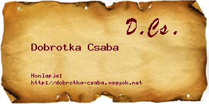 Dobrotka Csaba névjegykártya