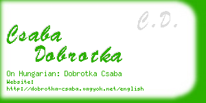 csaba dobrotka business card